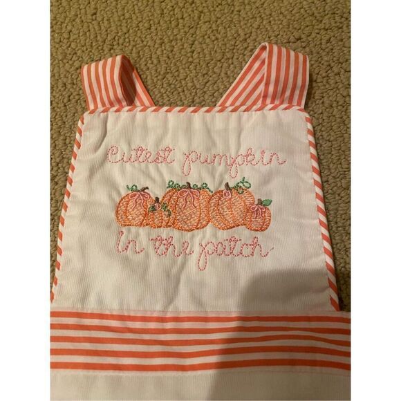TBBC Beaufort Bonnet Sayre Sunsuit 12-18m Custom Cutest Pumpkin in the Patch - Picture 2 of 6